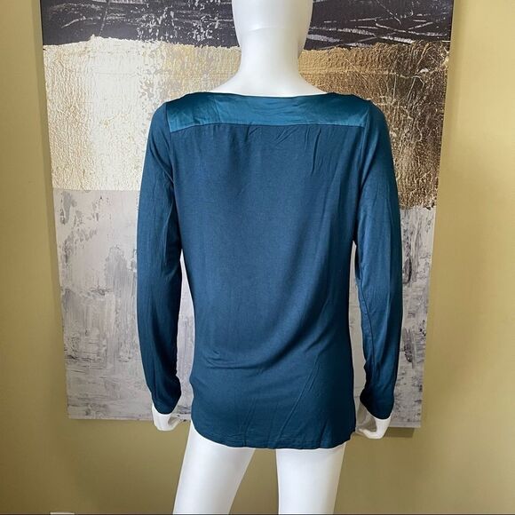 Mexx Teal Cowl Neck Long Sleeved Top with Ruching - Picture 5 of 6
